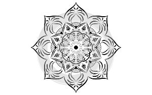 Circular pattern flower of mandala with black and white,Vector mandala floral patterns with white background