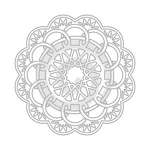 Circular pattern in form of mandala. Hindu, buddha, Henna, Mehndi, tattoo, decoration, Islam, Arabic, Indian, turkish, pakistan, c