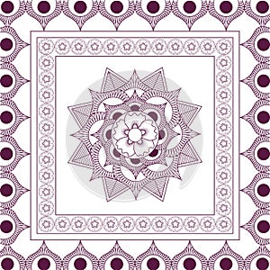 Circular pattern in form of mandala with flower for Henna, Mehndi, tattoo, decoration. Decorative ornament in ethnic oriental