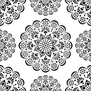 Circular pattern in form of mandala for Henna  Mehndi  tattoo  decoration. Decorative ornament in ethnic oriental style.