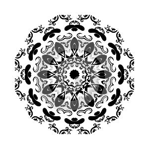 Decorative ornament in ethnic oriental style. Coloring book page. ornamental round lace ornament.Dot Mandala - Form of Mandala.