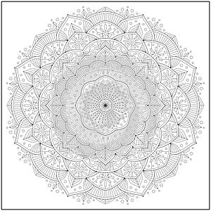 Circular pattern in form of mandala for learning and education. Coloring page