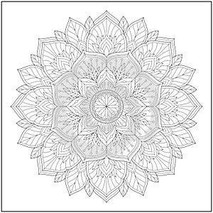 Circular pattern in form of mandala for learning and education. Coloring page