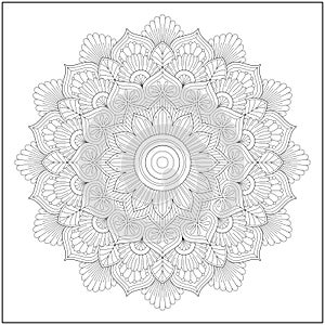 Circular pattern in form of mandala for learning and education. Coloring page