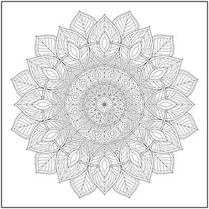 Circular pattern in form of mandala for learning and education. Coloring page