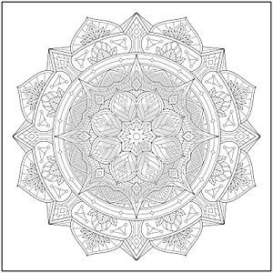 Circular pattern in form of mandala for learning and education. Coloring page