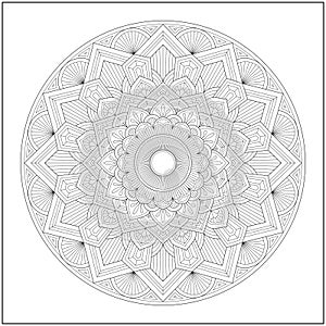 Circular pattern in form of mandala for learning and education. Coloring page