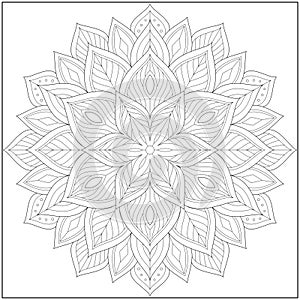 Circular pattern in form of mandala for learning and education. Coloring page for adult