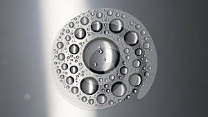 Circular pattern of water droplets