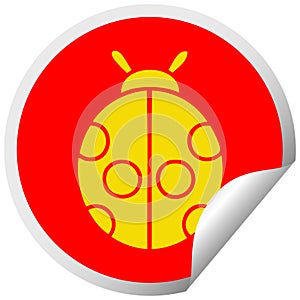 circular peeling sticker cartoon lady bug