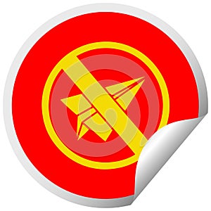 circular peeling sticker cartoon no paper aeroplanes allowed