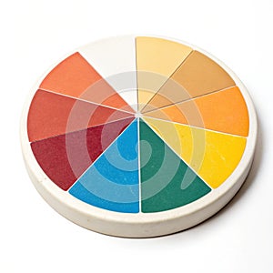 Circular pie chart isolated on white photo