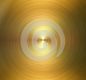 Circular polished steel texture. Golden shiny background