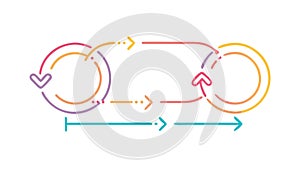 Circular Process Flow, Continuous Cycle, vector design Generative AI