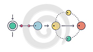 Circular Process Flow Diagram, Dynamic Infographic Element Vector, vector design Generative AI