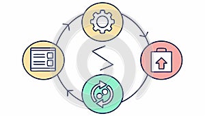Circular Process with Upload Icon, Data Flow, vector design Generative AI