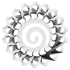   radialmente icono motivo Rostro. vórtice girar espiral rotación diseno elemento. abstracto círculo 