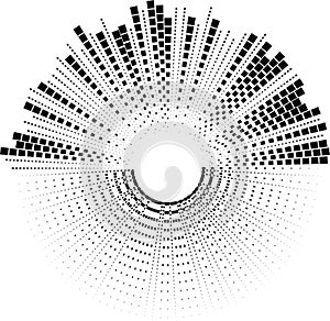 circular rays only half circle irregular rays