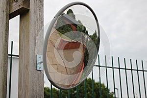 Circular reflective convex visibility mirror photo