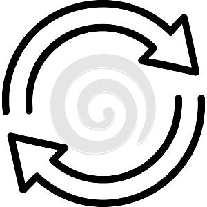 Circular refresh arrow outline icon vector AI generated