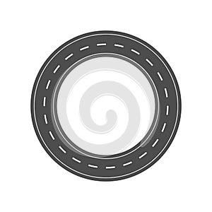 Circular road icon on a white background