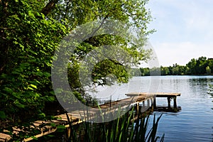 Circular route on WeÃŸlinger lake, summer time