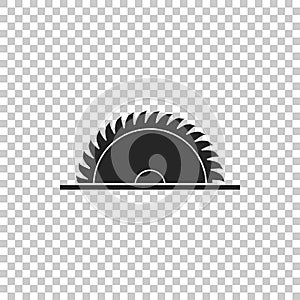 Circular saw blade icon isolated on transparent background. Saw wheel