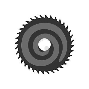 Circular saw blade icon isolated on white background.