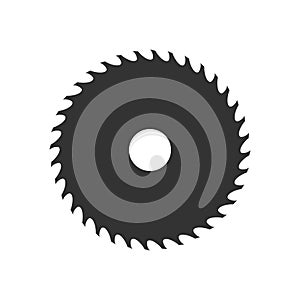 Circular saw blade icon isolated on white background. photo