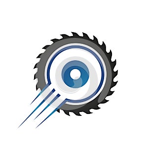 circular saw blade logo design template vector illustration