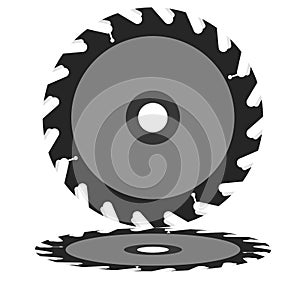 Circular saw blade on a white background. photo