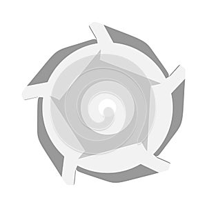 Circular saw blade on a white background. Vector illustration.