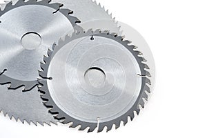 Circular saw blades for wood isolated on white