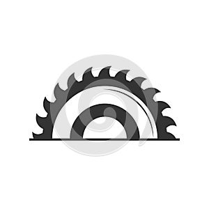 Circular saw icon in flat style isolated on grey background. For your design, logo. Vector illustration.