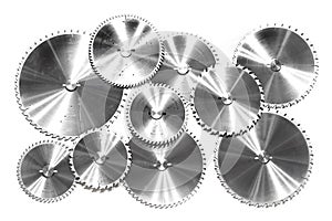 Circular saw machine blades for wood isolated white