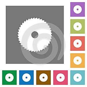 Circular saw square flat icons