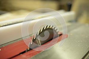 Circular saw for wood. Sharp blade