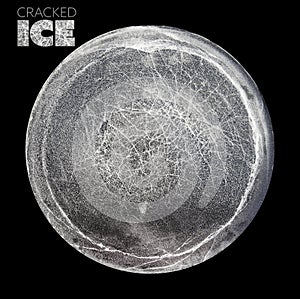 Circular section of cracked ice