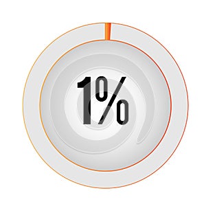 Circular sector percentage diagrams 1%s Vector Illustration