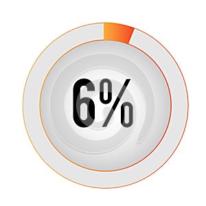 Circular sector percentage diagrams 6%s Vector Illustration