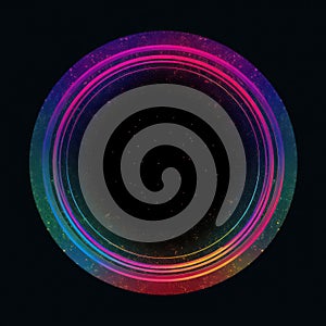 Circular shape in rainbow colors, suitable for black backgrounds