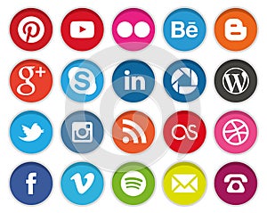 Circular Social Media icons