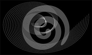 Circular spiral wave concept. Black background vector. EPS10 Vector