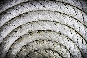 Circular spirally of old nautical rope