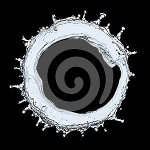 Circular Splash of Water Creating a Dynamic and Vibrant Effect Against a Clean Background