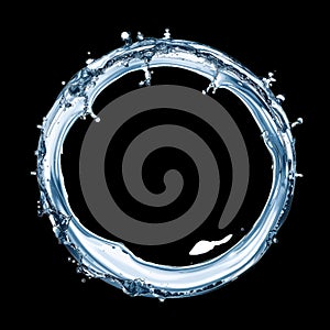 Circular Splash of Water Creating a Dynamic and Vibrant Effect Against a Clean Background