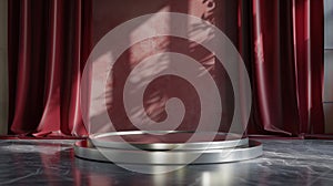 Circular Stage in Front of Red Curtain - Stage Stock Videos & Royalty-Free Footage