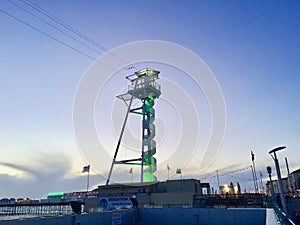 Circular stairs upwards at Brighton Pier resort