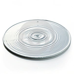 Circular surface with ripples isolated on white background