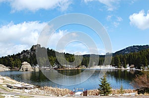 Circular Sylvan Lake Thawing For Spring